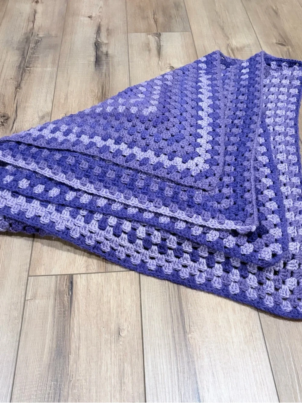 Vintage Purple Lavender Crochet Blanket Grandmacore Throw Cottagecore Cozy
